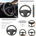 thumbnail image 3 of Renewold Highland Cow Sunflower Teal 12 PCS Car Seat Cover for Women, Non-slip Car Steering Wheel Cover Seatbelt Strap Shoulder Cover Coasters Armrest Pad Handbrake Cover Gear Shift Cover, 3 of 7