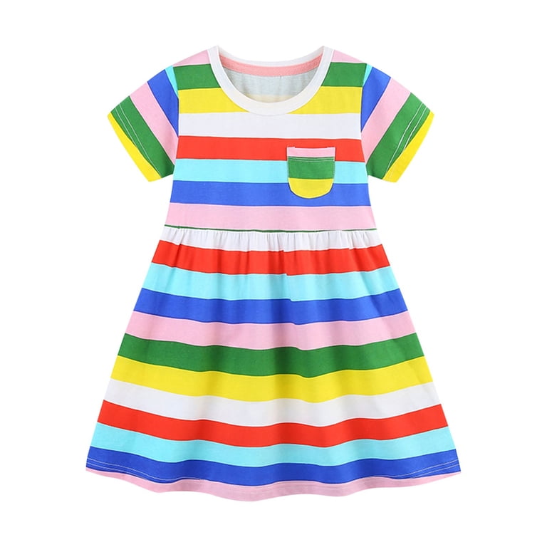 rainbow striped t shirt dress By Together Women's Rainbow Striped Short Sleeve Sequins T-Shirt Dress