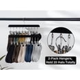 thumbnail image 4 of Hat Rack, Closet Organizer and Storage for Baseball Caps,Set of 2 with 10 Adjustable Stainless Steel Clips, Fits All Caps, Black, 4 of 6