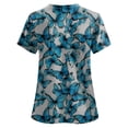 thumbnail image 4 of felwors Womens Scrub Tops Cute Cartoon Animal Print Nurse Vet Pediatric Shirt Comfort Plus Size 2025 Summer Outfits S-5xl (Blue, M), 4 of 5