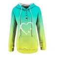 thumbnail image 3 of Jinhomg Women's Quarter Button Sweatshirt Lightweight Heart Printed Drawstring Hoodies Casual Comfy Long Sleeve Holiday Pullover Top with Kangaroo Pocket Prime Day 2025 Prime Today Green XXL, 3 of 5