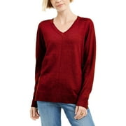 Karen Scott Women's V-Neck Pullover Sweater Pink Size Small
