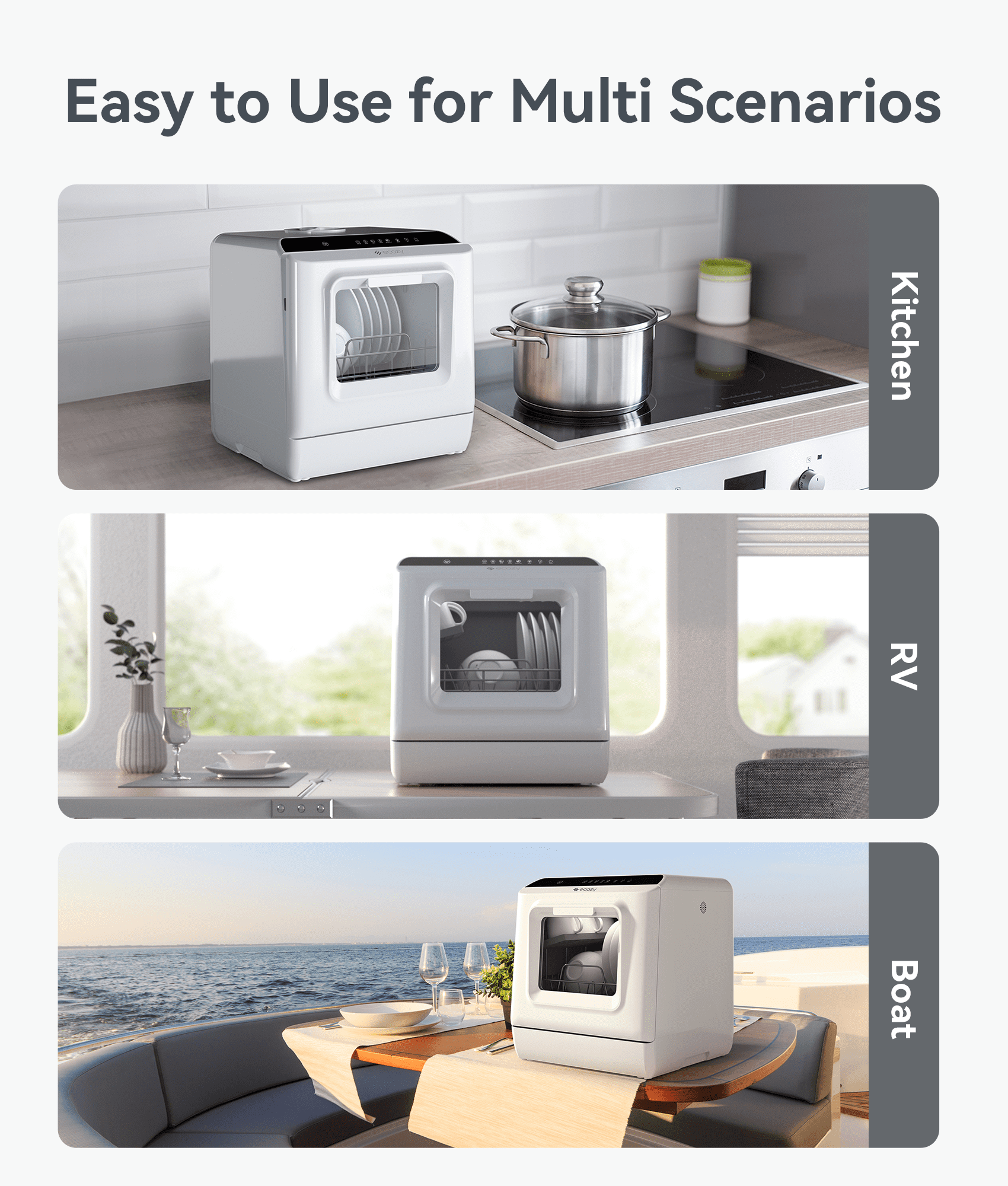  Countertop Dishwasher, Portable Dishwasher With Water Tank,5  Wash Programs 3-in-1 Mini Dishwasher -Cleaning- Drying, &Storage :  Appliances