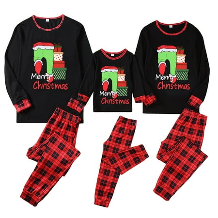 

goowrom Matching Family Christmas Pajamas Set Women Men Holiday Sleepwear Soft Nightwear Xmas Pjs Clothes Kid