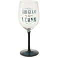 thumbnail image 4 of Pavilion Gift Company Pretty Inappropriate Too Glam To Give A Damn Wine Glass, 12 ounces, Blue, 4 of 5