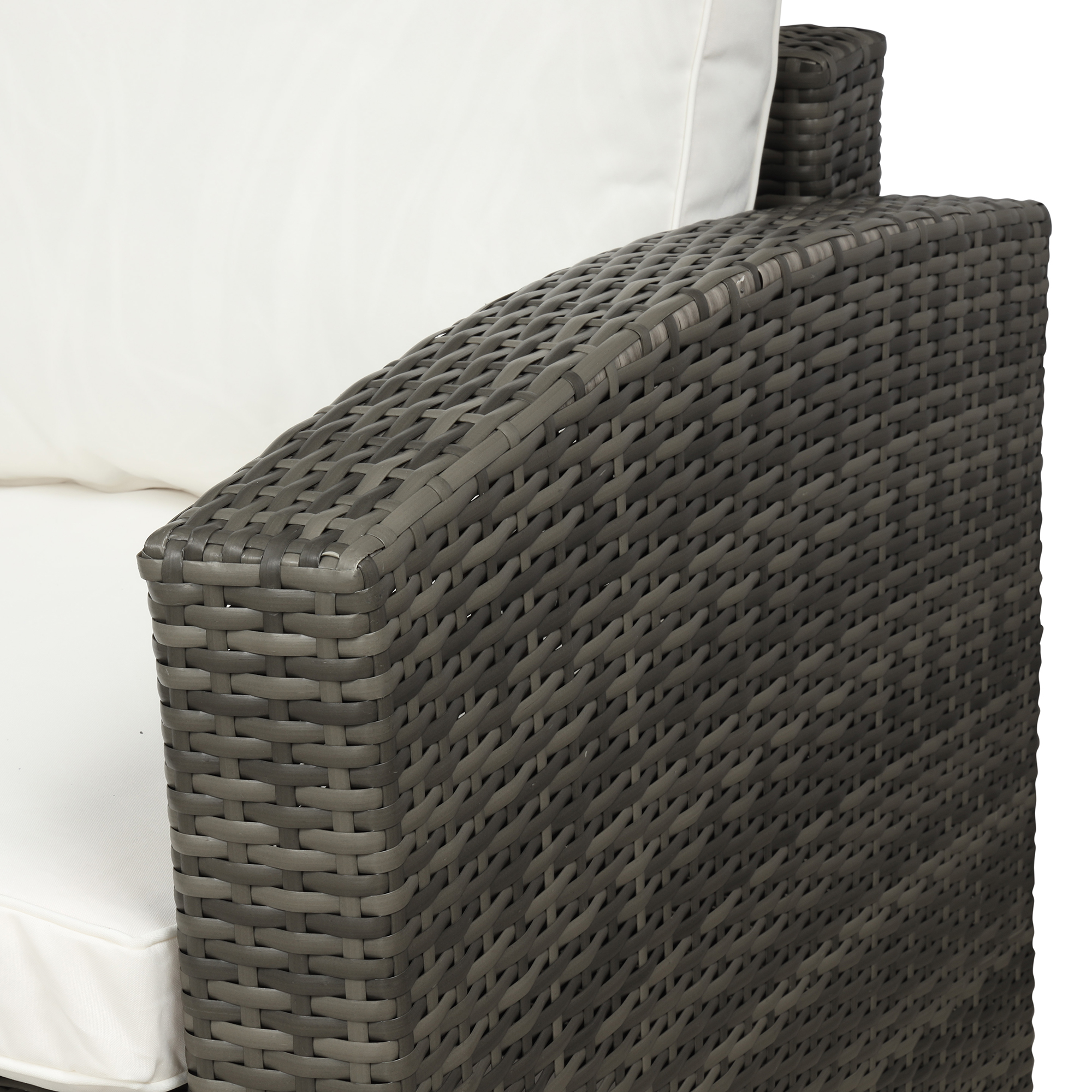 Artlia 4 PCS Outdoor Cushioned PE Rattan Sectional Sofa Set Garden Patio Furniture Set (Beige Cushion) - image 3 of 7