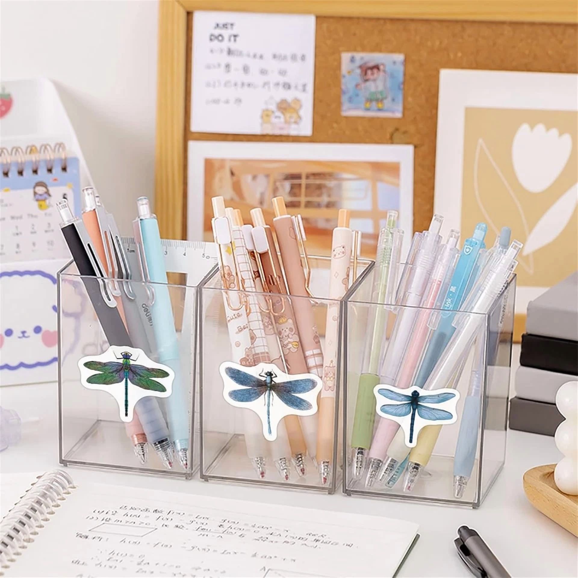 BUTTERFLY- 500 Pcs Dragonfly Stickers Roll For Kids, Mixed Theme Cyan