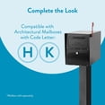thumbnail image 4 of Architectural Mailboxes Oasis 28" H Pedestal Galvanized Steel Mailbox Post, Compatibility Code H, K, 5106B, Black, 4 of 9