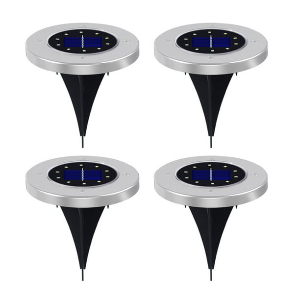 4 Pack Outdoor Solar Disc Lights Waterproof Ground Landscape Lighting
