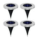 thumbnail image 1 of Paquete de 4 luces de disco solares para exteriores, iluminación de paisaje de tierra impermeable para paso de pasarela de jardín, 1 of 5