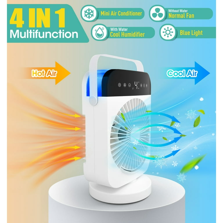 Personal portable air conditioner evaporative cooler quickly cools any space 4 in 1 outlet