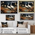 thumbnail image 4 of Designart "Mystic Silhouettes Of Ostriches By The Pond" Ostriches Floater Framed Canvas Prints, 4 of 5