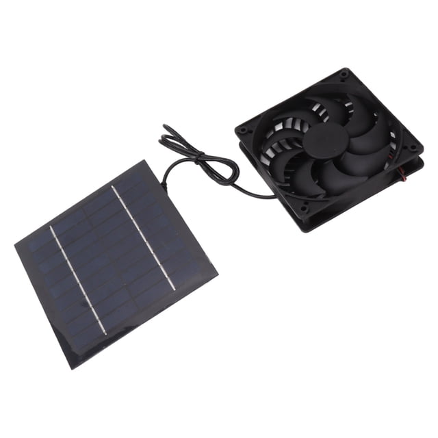 Ventilador De Panel Solar, Ventilador Con Energía Solar Fácil De Instalar Rojo Protectora Impermeable Portátil Para Caseta De Perro