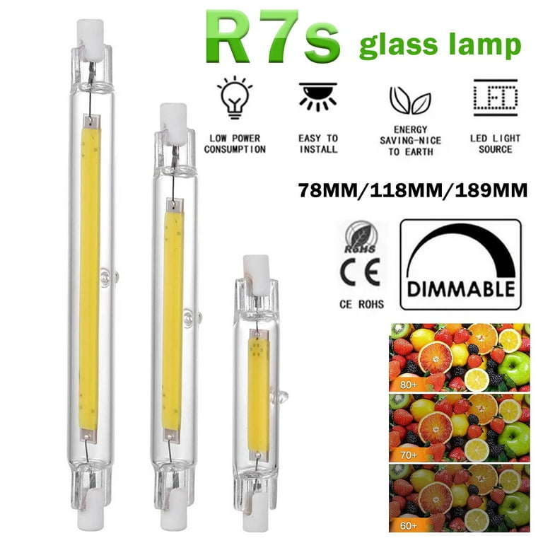 Dimmable R7s LED COB Corn Light Bulb Glass Tube Lamp 78mm 118mm Replace  Halogen