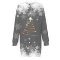 thumbnail image 5 of Women's Casual Dress - Christmas Printed Sweater Dress Round Neck Long Sleeve Loose Fit Hoodless Stylish Design for Everyday Comfort and Holiday Cheer, 5 of 5