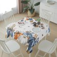 thumbnail image 6 of Navy Blue Pumpkin Fall Table Cloth Waterproof Tablecloths, Thanksgiving Maple Leaves Branches Tablecloth Dining Table Cover for Kitchen Party Tabletop Outdoor, Square Tablecloth 54x54 Inch, 6 of 9