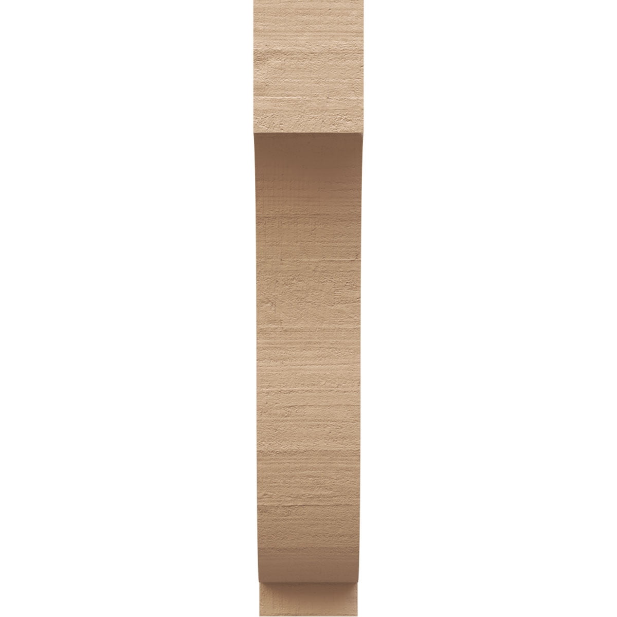 3"W x 6"D x 18"H Thin Van Buren Rough Cedar Woodgrain TimberThane Corbel, Primed Tan