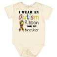 thumbnail image 3 of Inktastic I Wear an Autism Ribbon for My Brother Boys or Girls Baby Bodysuit, 3 of 5