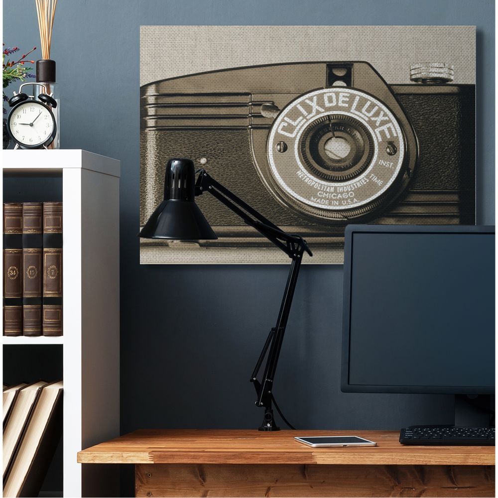 Stupell Industries Antique Camera Vintage Sepia Art Photograph Canvas Wall Art Design by Ed Goldstein, 36" x 48"