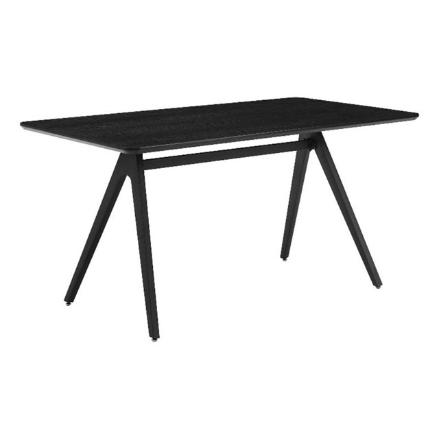 Pemberly Row Table à Manger Industrielle Moderne en Bois et Métal 60 Pouces - Noir