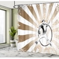 thumbnail image 5 of Ambesonne Brown Shower Curtain, Retro Baseball Pop Art, 69"Wx84"L, Brown White, 5 of 5