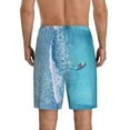 thumbnail image 3 of Bixox Men's Waves and Boats on the Beach printed lightweight casual shorts, soft sleep shorts with pockets., 3 of 7