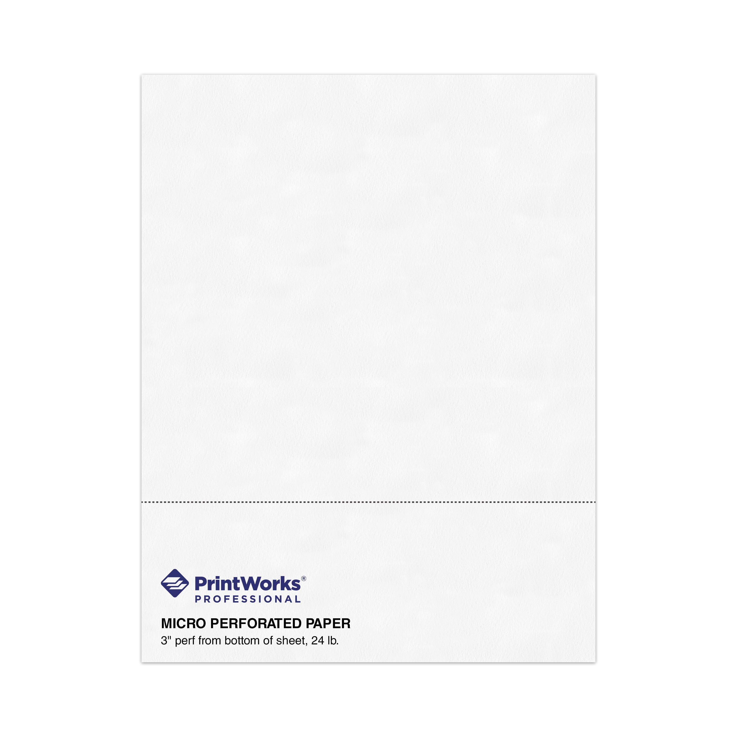 PrintWorks Professional Half Sheet Perforated Paper 8.5” x 11