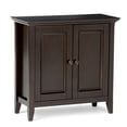 thumbnail image 2 of Simpli Home Amherst 32 inch Wide Solid Wood Transitional Low Storage Cabinet in Hickory Brown, 2 of 10