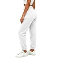 thumbnail image 2 of Inverlee Women's Elastic Cuff Jogger Sweatpants High Waist Drawstring Soft Athletic Workout Pants White XL, 2 of 9