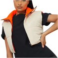 thumbnail image 2 of symoid Womens Coats- Fashion Zippers Slim Zipper Dual-purpose Bomber Warm Coat Tops Vest Orange S, 2 of 7
