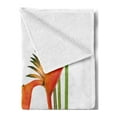 thumbnail image 2 of Floral Soft Flannel Fleece Blanket, Exotic Tropical Flowers on Branch Colorful Nature Jungle Garden Theme Image Print, Cozy Plush for Indoor and Outdoor Use, 70" x 90", Green Orange, by Ambesonne, 2 of 5