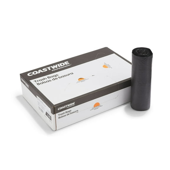 Staples Coastwide Professional 55-60 Gallon Trash Bag 38" x 58" Low Density 1.5 mil Black 100