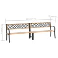thumbnail image 4 of vidaXL Twin Garden Bench 238 cm Chinese Fir Wood, 4 of 4