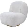 thumbnail image 1 of ACME Yedaid Chaise d'Appoint avec Pivotante en Sherpa Teddy Blanc, 1 of 6