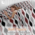 thumbnail image 3 of Black Red Gray Duvet Cover Set Twin Size Medieval Print Waves Geometric Soft Lightweight Comforter Covers 4 Piece Bedding Set with 1 Duvet Cover 1 Bed Sheet & 2 Pillow Shams, 3 of 8