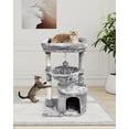 thumbnail image 2 of Small Cat Tree for Indoor Cats, Activity Cat Tower with Scratching Post for Kittens, Modern Cat Furniture with Basket & Hanging Ball for Play Rest, 2 of 7