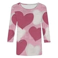 thumbnail image 5 of Styesk T-Shirts pour Femmes à Manches 3/4 Longueur, Imprimé Cœur, Hauts de Sortie, T-Shirts Confortables et Doux à Col Rond, Chandail à Enfiler, T-shirt Léger de Mode, Graphique de la Saint-Valentin, Grande Taille, Hauts Décontractés, 5 of 5
