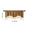 thumbnail image 3 of Honeeladyy Soft Tassles Valance Curtains, Solid Color Elegant Valances for Kitchen Bedroom Living Room, 1 Piece Coffee Rod Pocket Short Window Valance, 59.06x15.75 in, 3 of 6