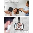 thumbnail image 4 of Hand Mirror, Barber Hairdressing Handheld Mirror with Handle for Salon, Square, Black, Medium, 4 of 6