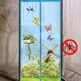 thumbnail image 4 of Cortinas magnéticas Pantalla de la puerta Cortina antimosquitos Mosquitera (Azul cielo JShteea Libre de BPA, 4 of 7