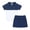 Navy Blue, variant on 2PCS Infant Girls Boys Cotton T-Shirt Outfit for Kids Toddler Solid Colour Short Sleeve Tees Tops Shorts Sets 3 Months-13 Years