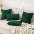 thumbnail image 2 of Fundas de almohada decorativas MIULEE 61x61 cm de pana verde oscuro, 2 of 9