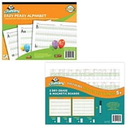 Channie's Easy Peasy Alphabet Handwriting Workbook & Visual Dry Erase Alphabet & Number Board 2 Pack