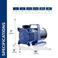 thumbnail image 4 of Alpine Corporation PAL4000 4000 GPH Submersible Pump with 33 Ft Cord for Ponds, Fountains, Waterfalls, and Outdoor Water Features, 306W Quiet Motor, 21 Ft Lift, Multi-Angle Flow, Blue, 4 of 15