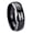 Black 2 Tone Polish Edge, variant on Aquarius Horoscope Concave Black Tungsten Men Ring 10MM