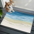 thumbnail image 4 of Haze Blue Summer Beach 2'x3' Washable Rug, Nautical Coastal Beige Seaside Non-Slip Soft Doormat Area Rugs for Entrance Bathroom Bedsides, StainResistant Carpet for Kitchen Bedroom, Entryway Floor Mat, 4 of 9