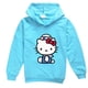 thumbnail image 5 of Hello Kitty nueva ropa para niños de algodón puro Color sólido estampado de dibujos animados Sudadera con capucha niñas moda Tops de manga larga para niños, 5 of 5