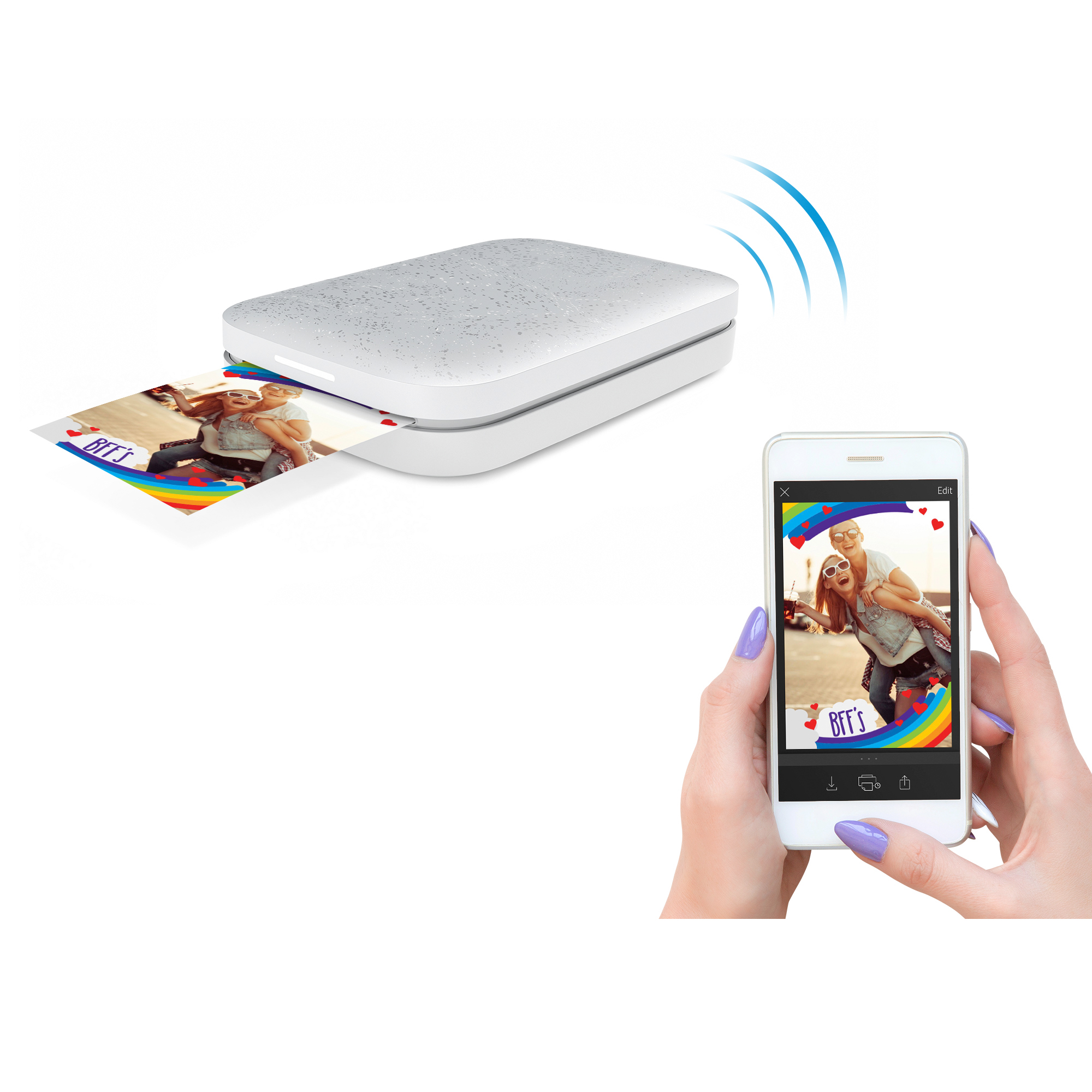 HP Sprocket Portable 2x3" Instant Photo Printer (Luna Pearl), for Ios or Android - image 5 of 8