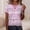 #298-Pink, variant on Haivin Women's Wrap V-Neck T-Shirt with All-Over Print, Casual Short Sleeve Top for Spring and Summer Daily Wear