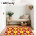 thumbnail image 3 of ODIKA 8'x10' Machine Washable Non-Slip Area Rug, Nordic Inspired Snowflake Tartan with Festive Touch High Traffic Rug with Pad, Red, 612143, 3 of 8